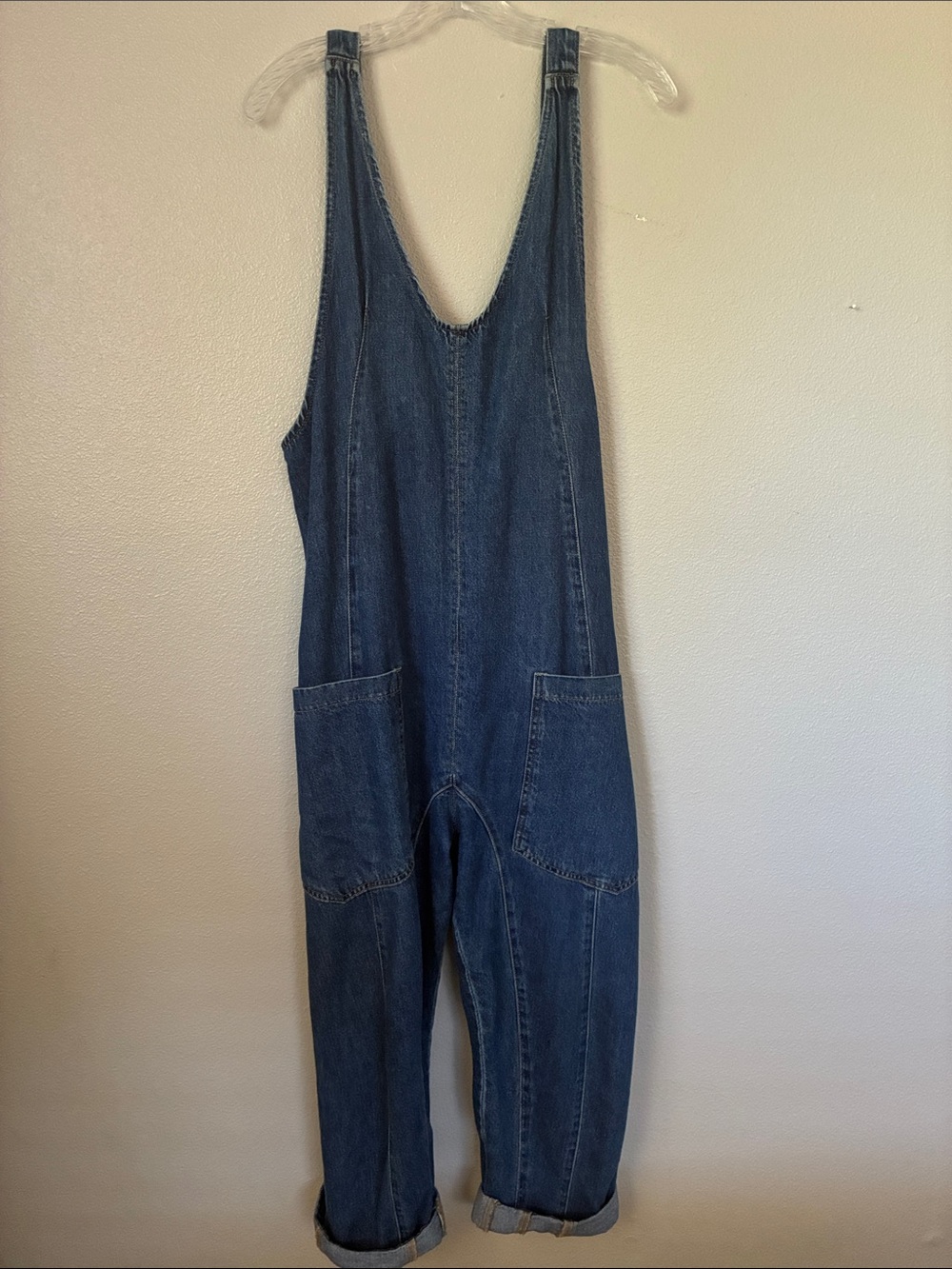 Free People Indigo Denim Overalls Jumpsuit